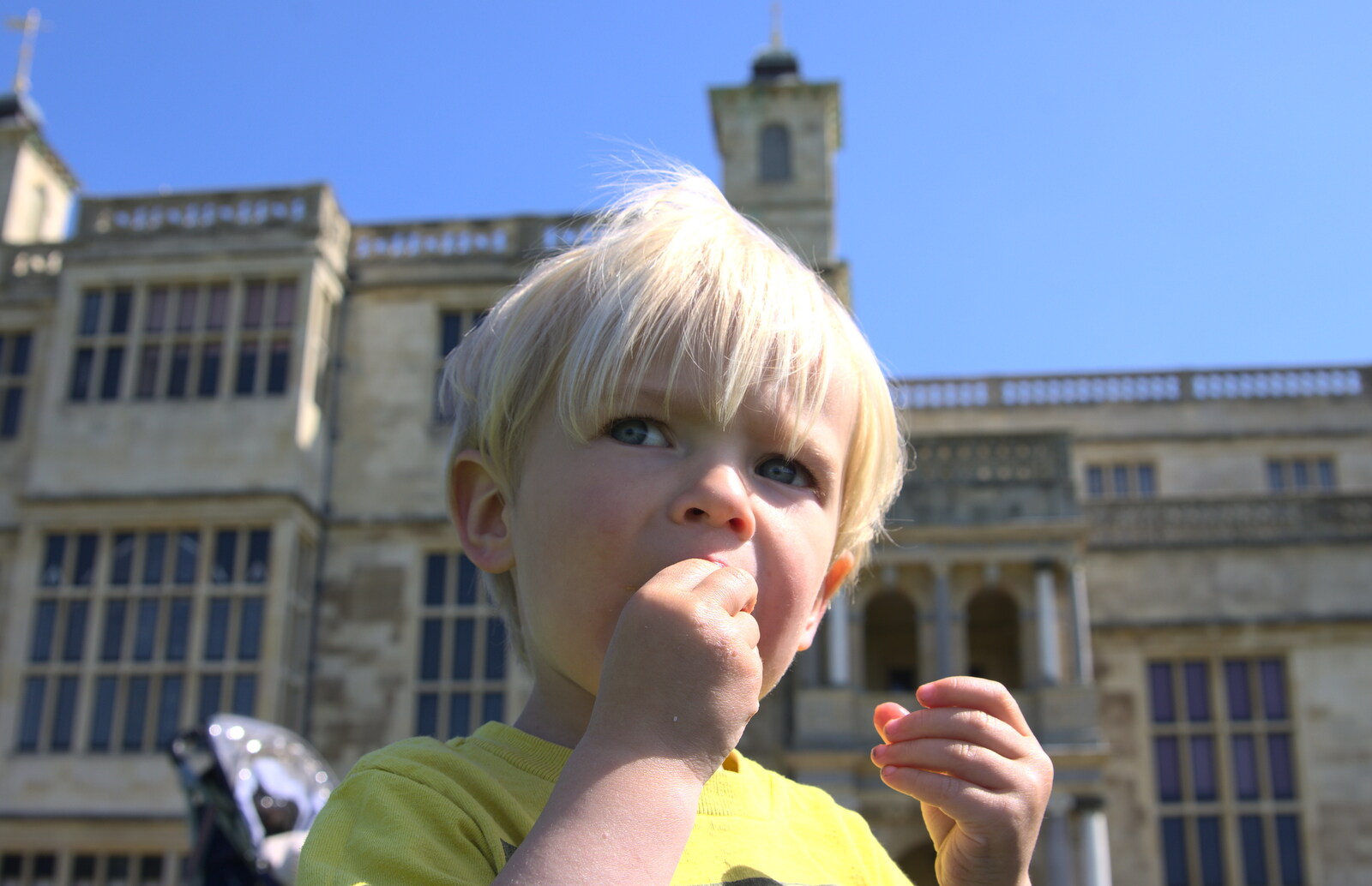 Gabes eats someting from A Trip to Audley End House, Saffron Walden, Essex - 16th April 2014