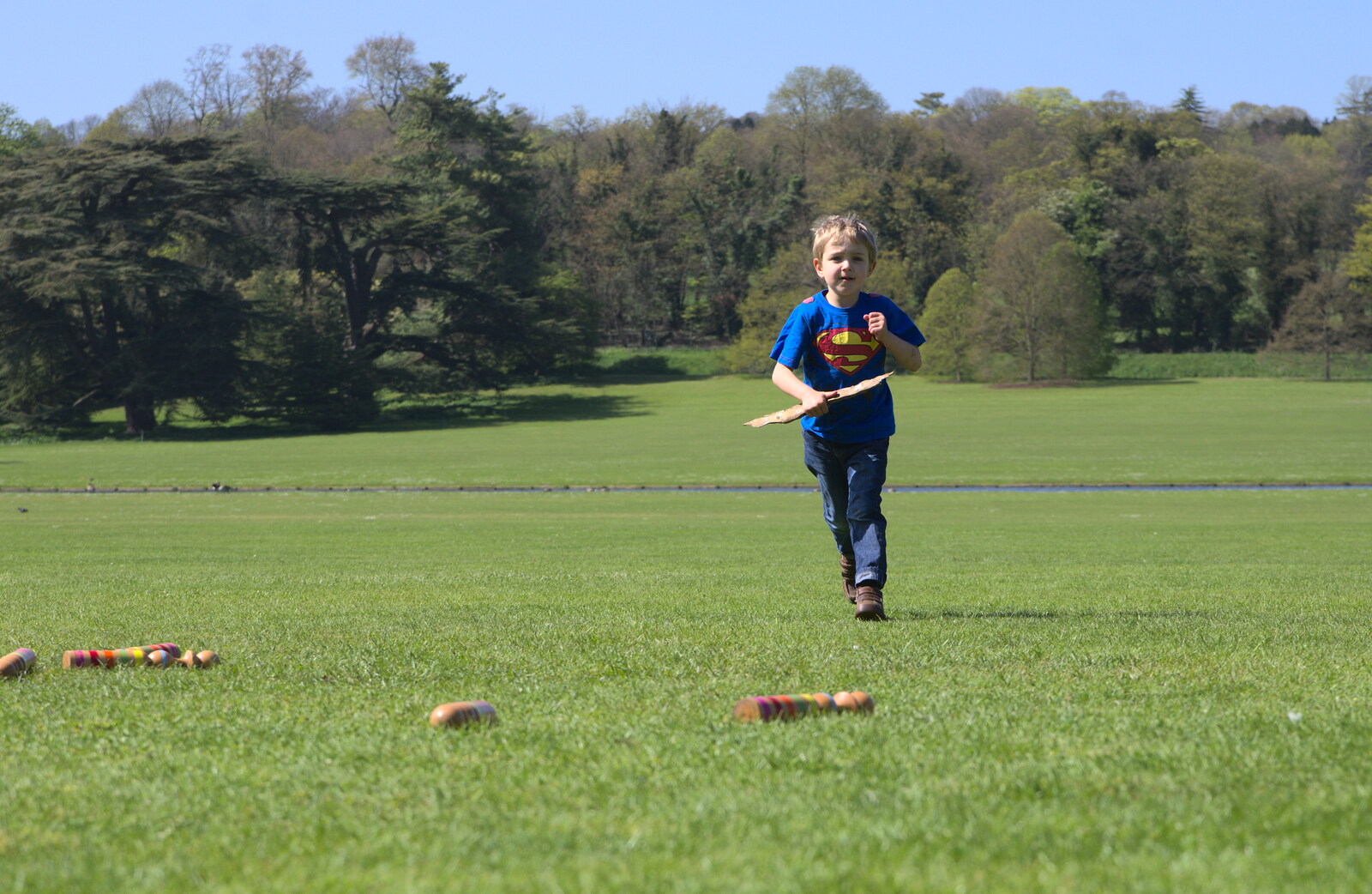 Fred runs around from A Trip to Audley End House, Saffron Walden, Essex - 16th April 2014