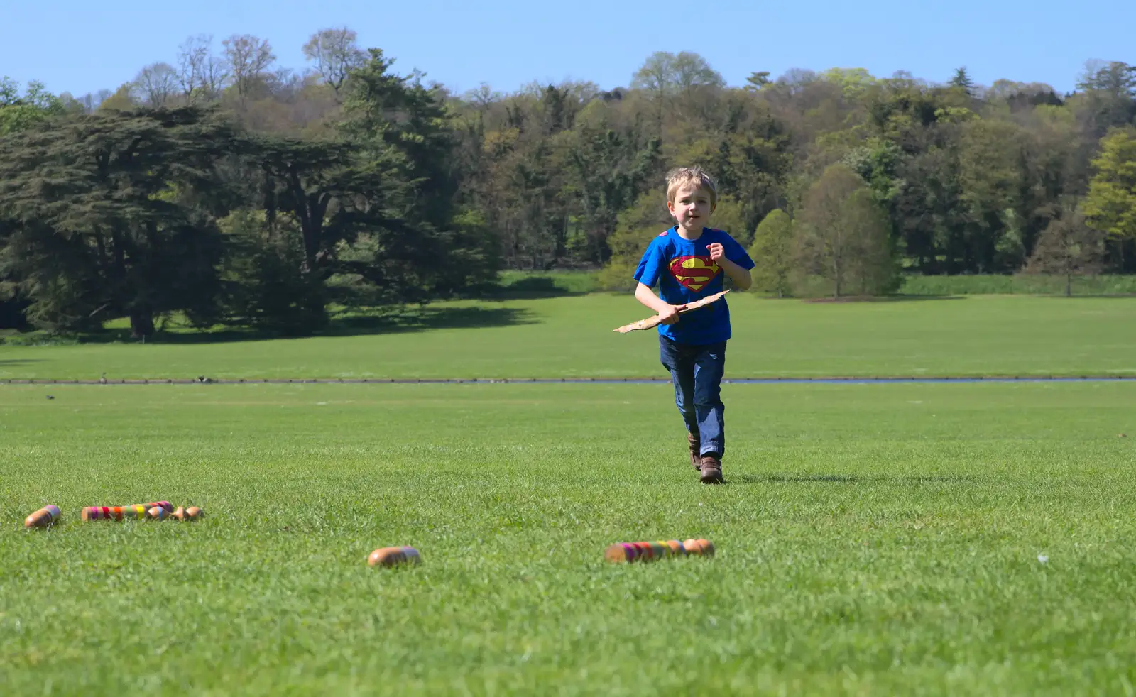 Fred runs around, from A Trip to Audley End House, Saffron Walden, Essex - 16th April 2014