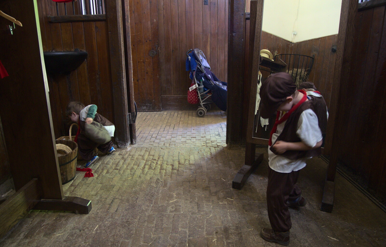 Dressing up in the stables from A Trip to Audley End House, Saffron Walden, Essex - 16th April 2014