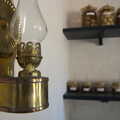 Brass oil lamp, A Trip to Audley End House, Saffron Walden, Essex - 16th April 2014