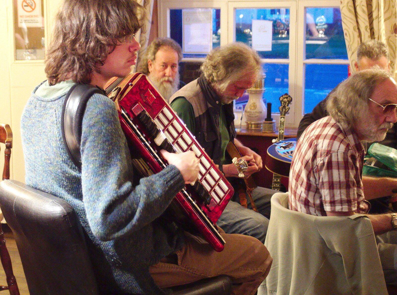 Some accordion action from The BSCC at the Cross Keys, and a Building Catch Up, Brome and Redgrave, Suffolk - 24th April 2014