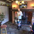 Grandad lurks by the woodburner, The BSCC at the Cross Keys, and a Building Catch Up, Brome and Redgrave, Suffolk - 24th April 2014