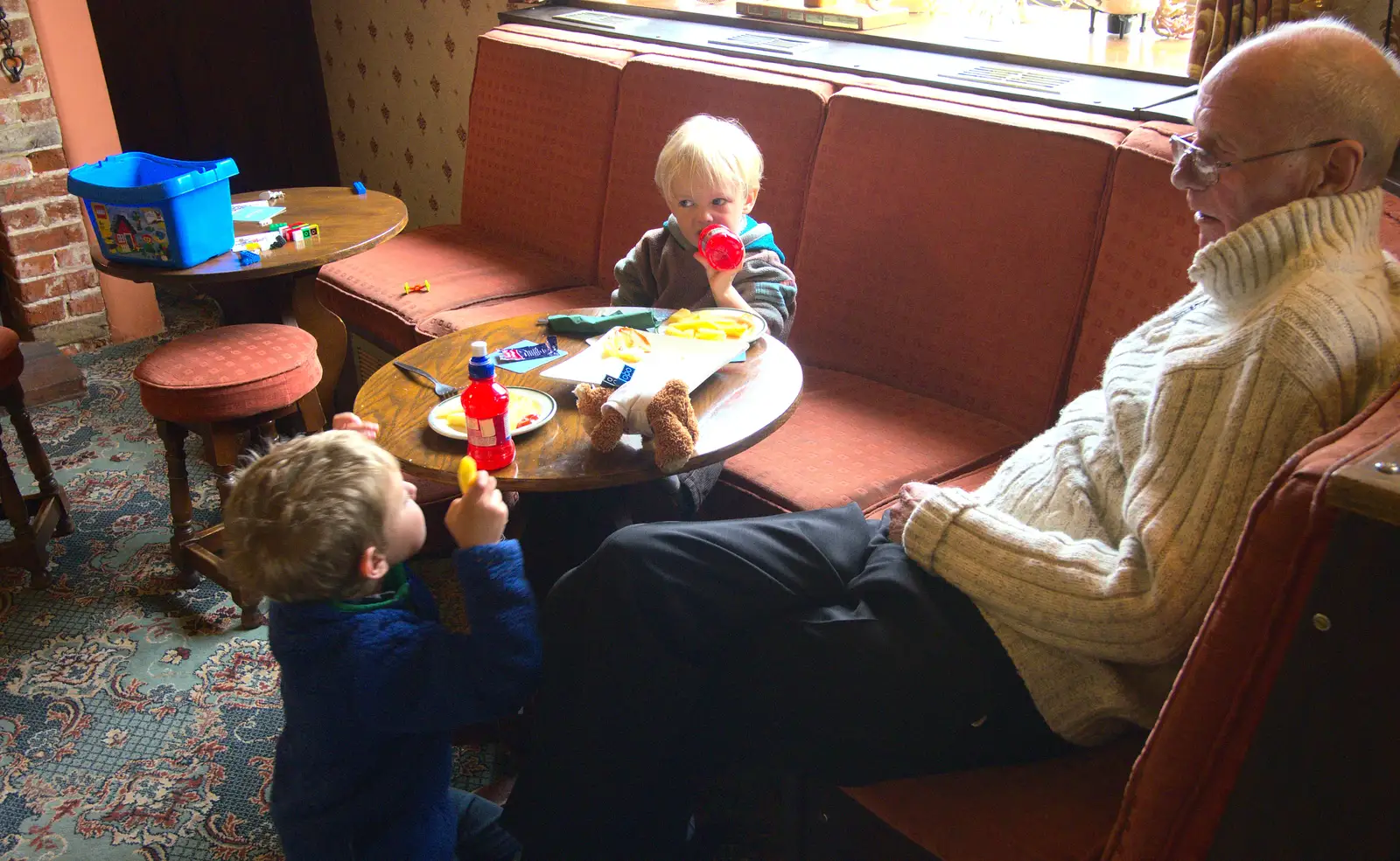 Fred, Harry and Grandad, from The BSCC at the Cross Keys, and a Building Catch Up, Brome and Redgrave, Suffolk - 24th April 2014