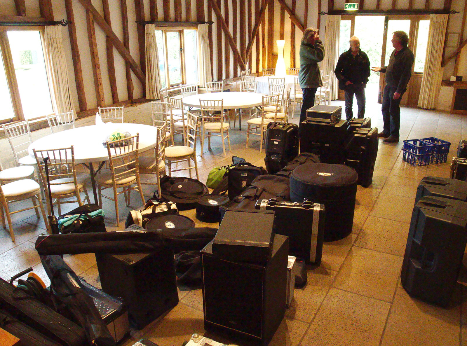 The band's gear all laid out from The BBs Play Haughley Park Barn, Haughley, Suffolk - 26th April 2014