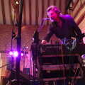 Rob twiddles knobs on the desk, The BBs Play Haughley Park Barn, Haughley, Suffolk - 26th April 2014