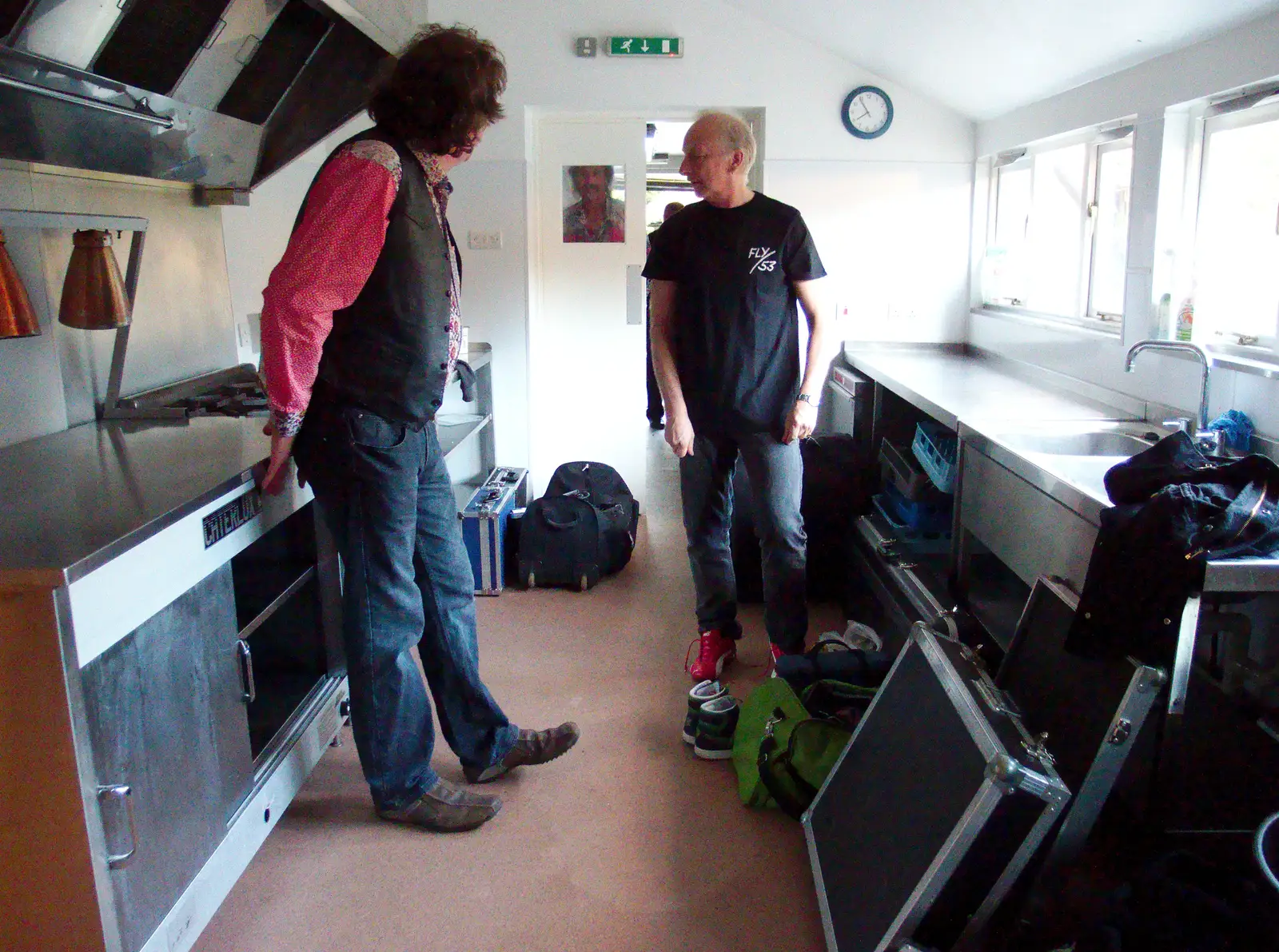 Max and Henry in the kitchen, from The BBs Play Haughley Park Barn, Haughley, Suffolk - 26th April 2014