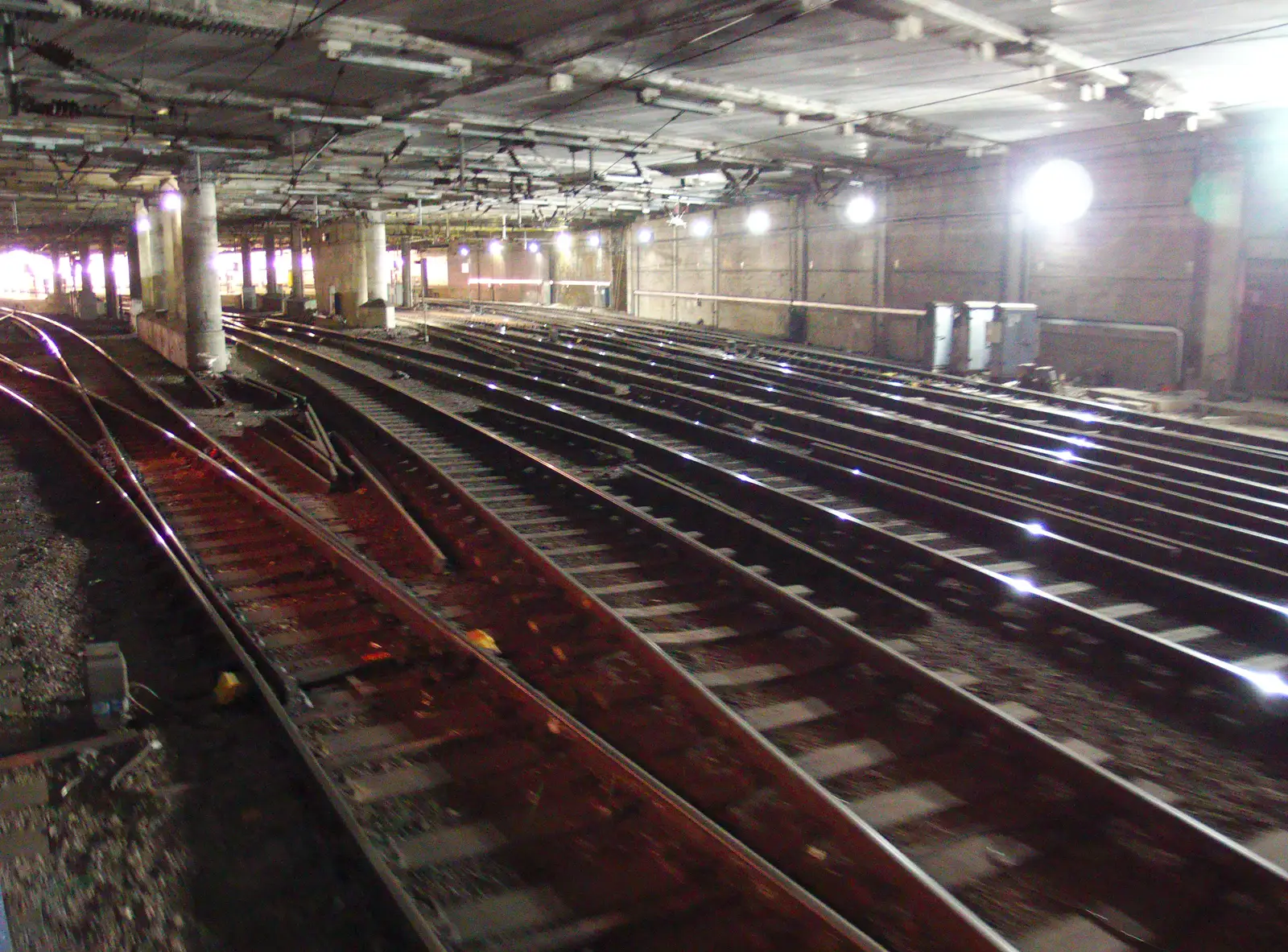 The rails into the west side of Liverpool Street, from Brantham Dereliction, and a SwiftKey Photoshoot, Suffolk and Southwark - 29th April 2014