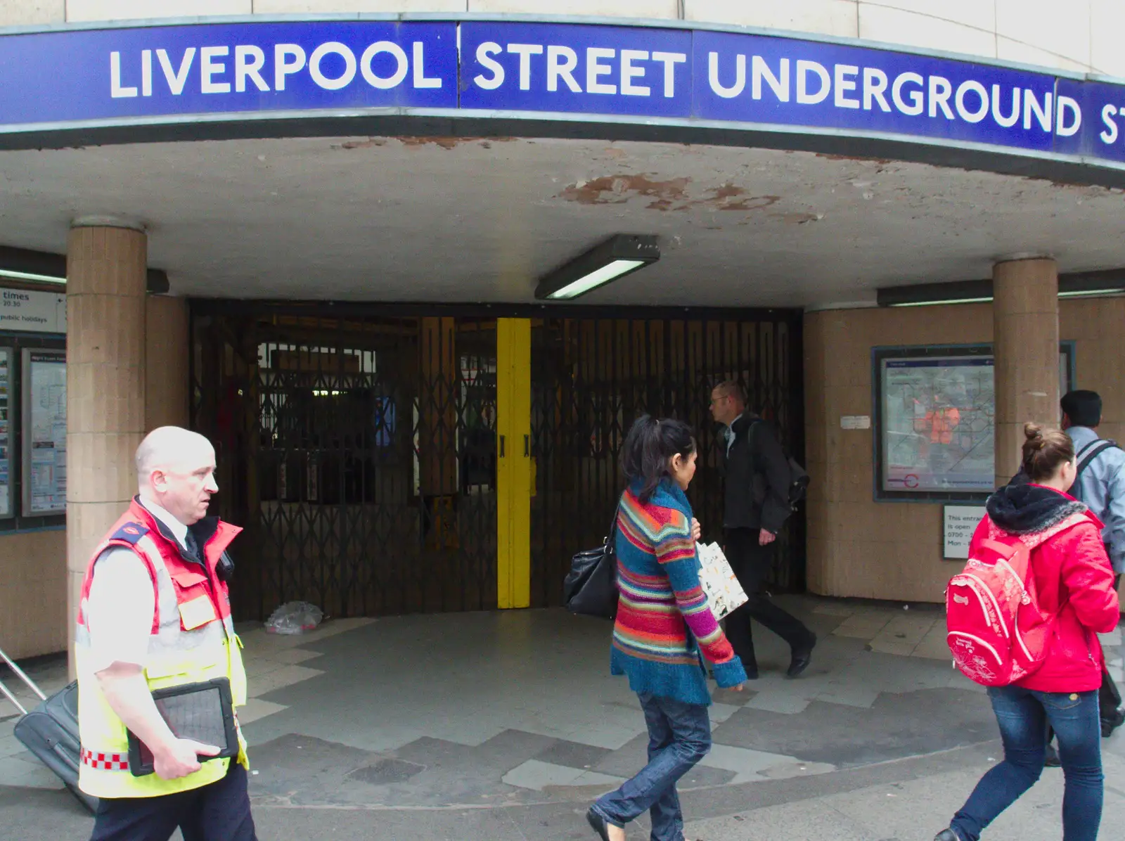 Liverpool Street underground is closed , from Brantham Dereliction, and a SwiftKey Photoshoot, Suffolk and Southwark - 29th April 2014