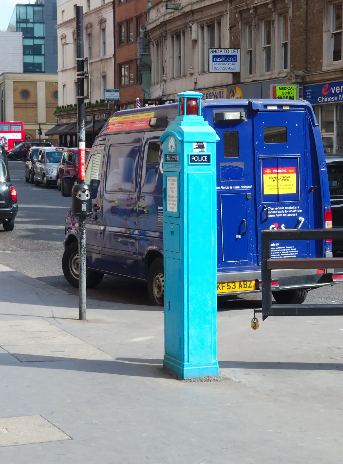 There's a very slim Tardis on Liverpool Street, from The BSCC at the Burston Crown, and the Oaksmere Re-opens, Brome, Suffolk - 1st May 2014