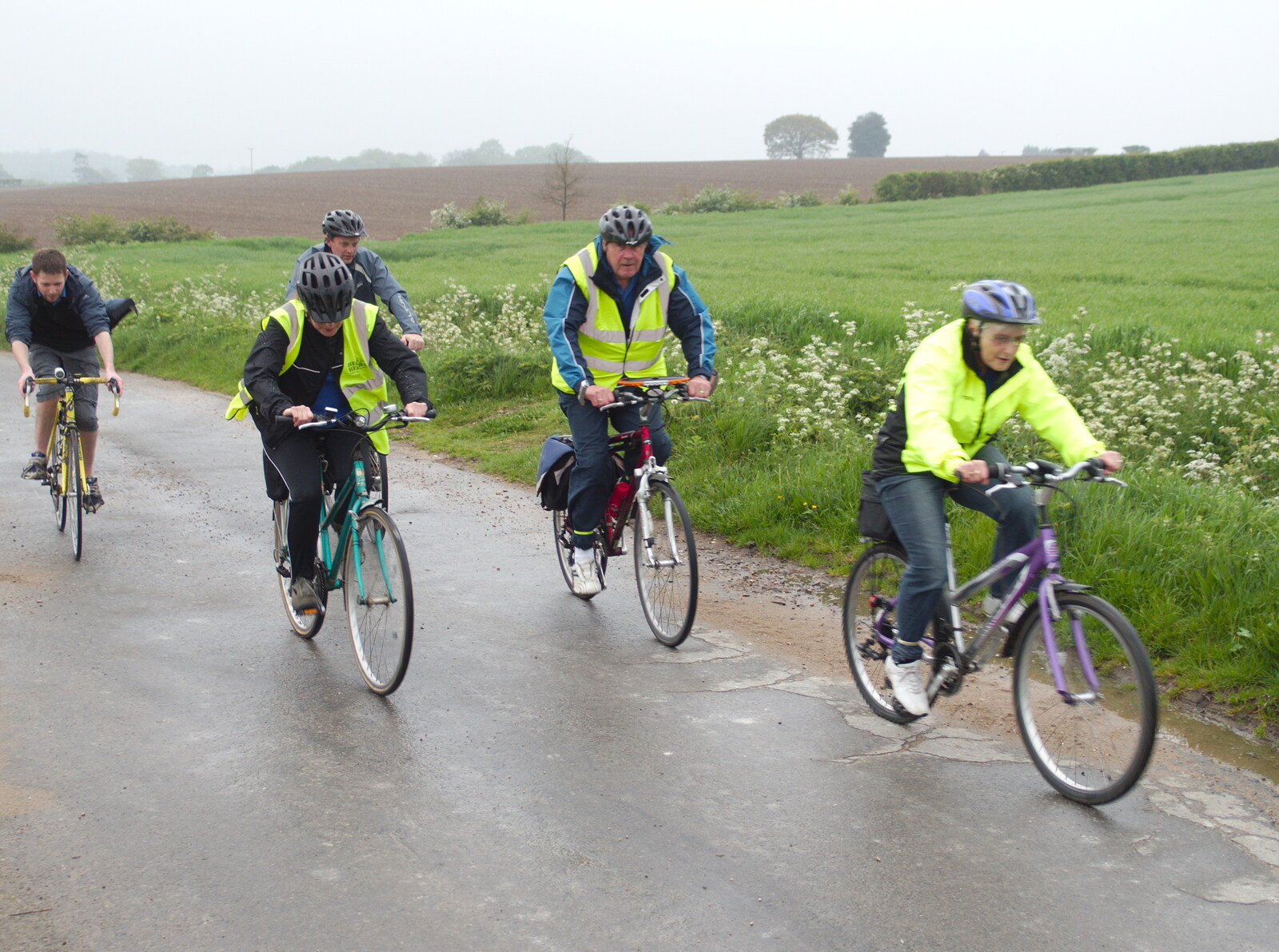 Alan and Spammy ride past from The BSCC at the Burston Crown, and the Oaksmere Re-opens, Brome, Suffolk - 1st May 2014