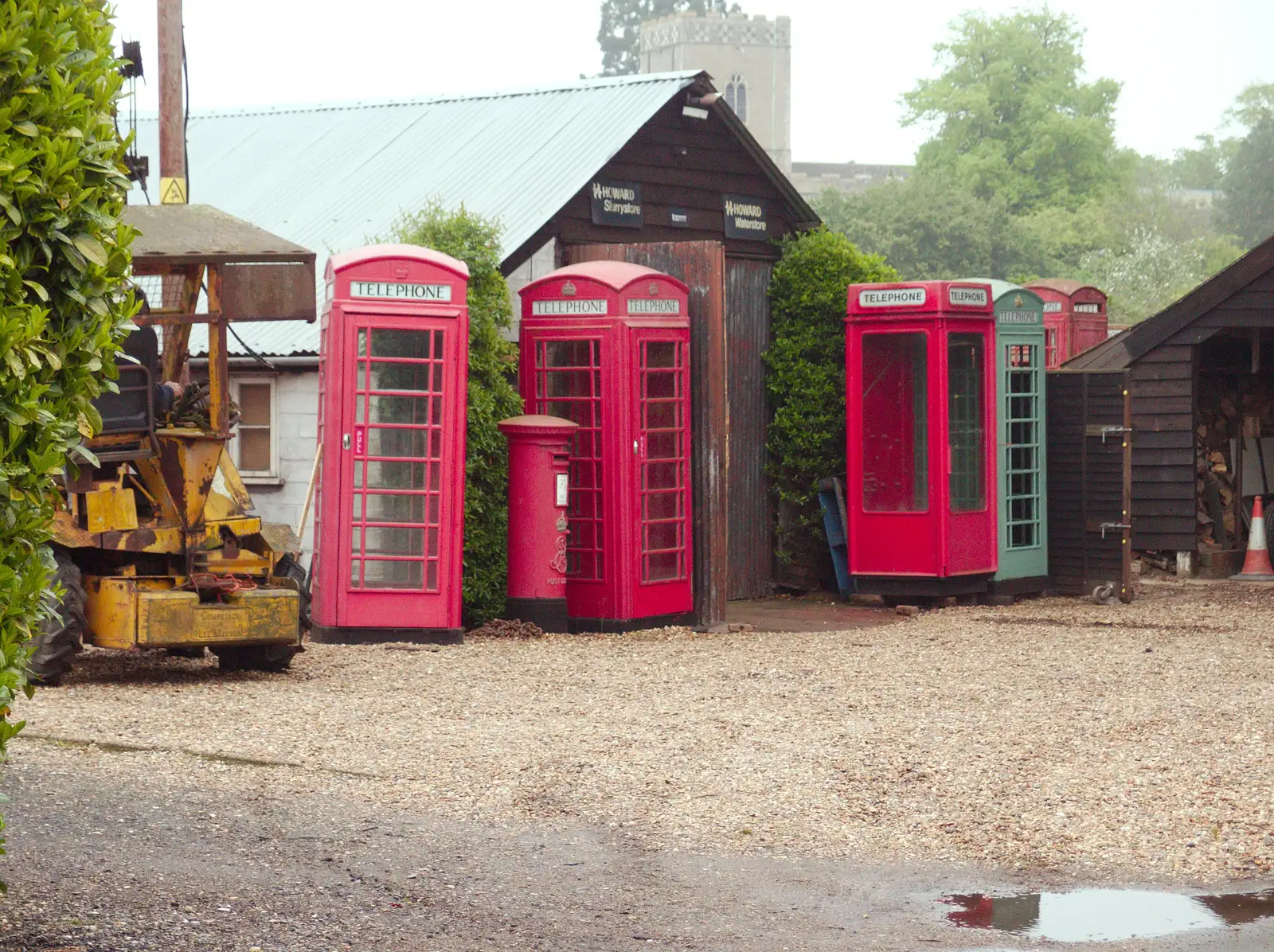 There's a phone-box graveyard near Thelveton, from The BSCC at the Burston Crown, and the Oaksmere Re-opens, Brome, Suffolk - 1st May 2014