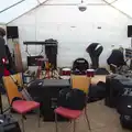 The BBs set up on a tiny stage in a freezing marquee, BBs' Coldest Gig and a Wavy Barbeque, Botesdale and Stuston, Suffolk, 3rd May 2014