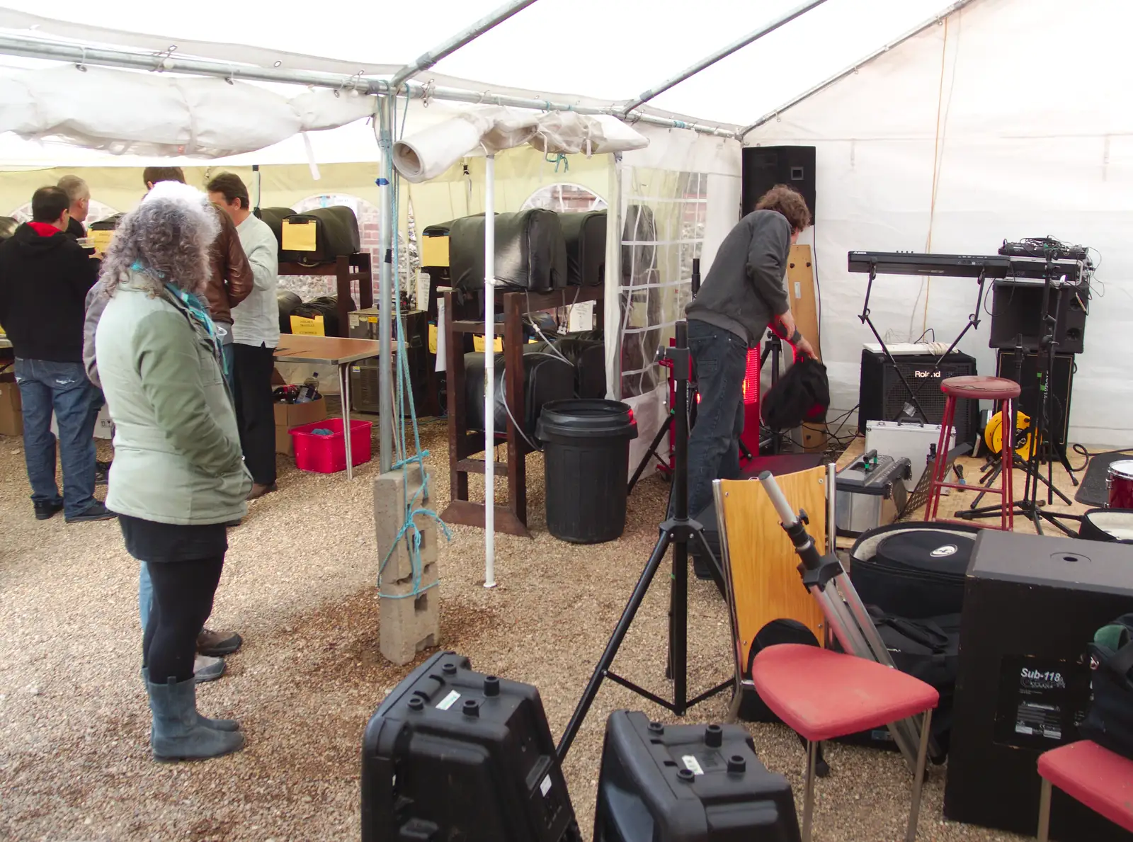 Jo waits around, from BBs' Coldest Gig and a Wavy Barbeque, Botesdale and Stuston, Suffolk, 3rd May 2014