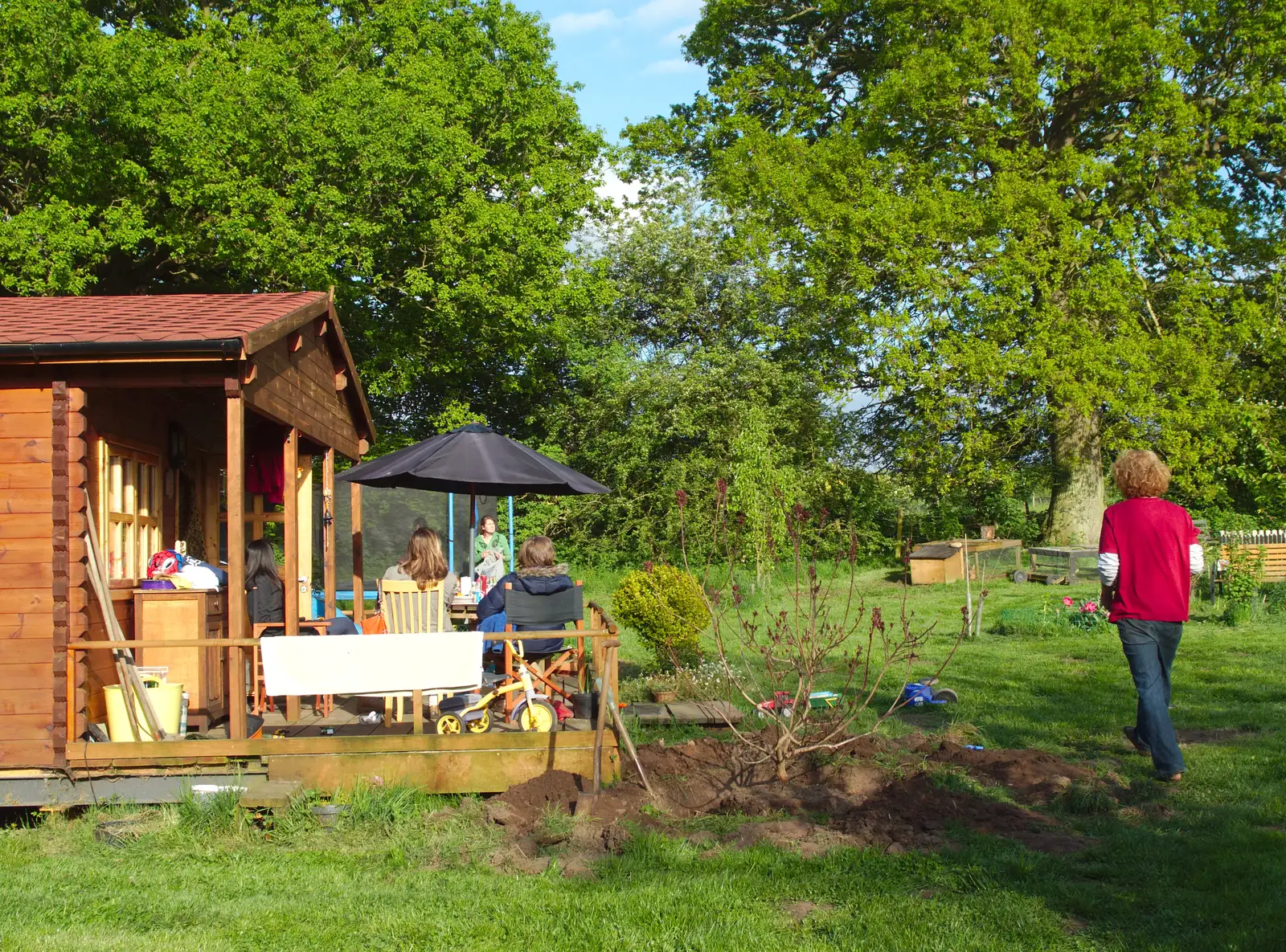 Wavy roams around near the cabin, from BBs' Coldest Gig and a Wavy Barbeque, Botesdale and Stuston, Suffolk, 3rd May 2014