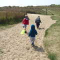 The boys head down to the beach, Life's A Windy Beach, Walberswick, Suffolk - 5th May 2014