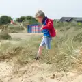 Fred - as Superman - runs up a dune, Life's A Windy Beach, Walberswick, Suffolk - 5th May 2014