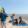 Harry wanders off with his net, Life's A Windy Beach, Walberswick, Suffolk - 5th May 2014