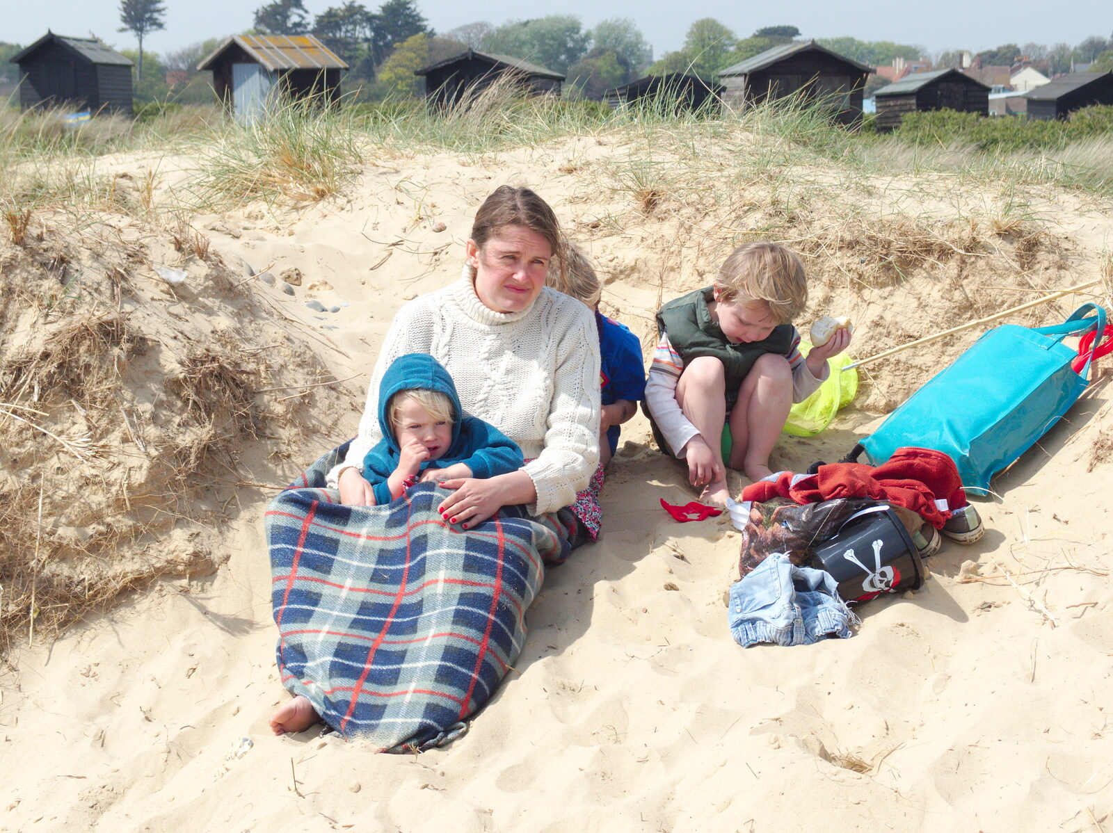 We brave the strong wind from Life's A Windy Beach, Walberswick, Suffolk - 5th May 2014
