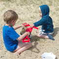 Fred and Harry make sandcastles, Life's A Windy Beach, Walberswick, Suffolk - 5th May 2014
