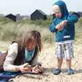 Martina's got some stones, Life's A Windy Beach, Walberswick, Suffolk - 5th May 2014