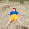 Fred does sand angels, Life's A Windy Beach, Walberswick, Suffolk - 5th May 2014