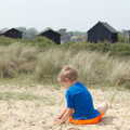 Fred makes a sand pile, Life's A Windy Beach, Walberswick, Suffolk - 5th May 2014