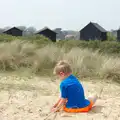 Fred makes a sand pile, Life's A Windy Beach, Walberswick, Suffolk - 5th May 2014