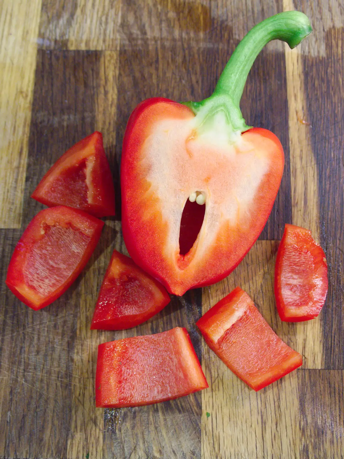 A cut pepper looks like it's screaming, from A May Miscellany, London - 8th May 2014