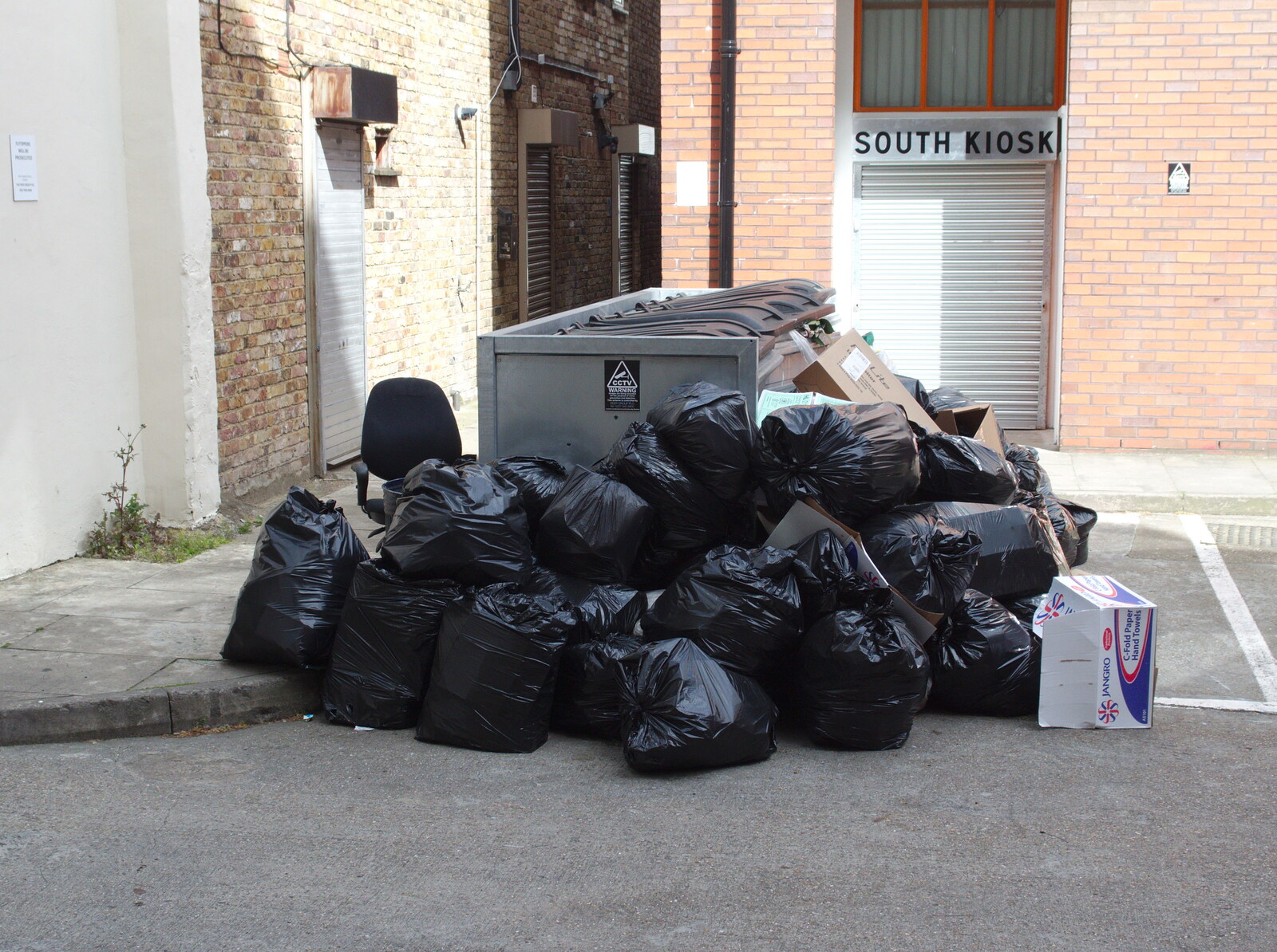 There's a bit of a build up of bin bags from A May Miscellany, London - 8th May 2014