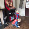 Harry pokes a fruit machine, A Return to Bedford: the BSCC Annual Weekend Away, Shefford, Bedfordshire - 10th May 2014