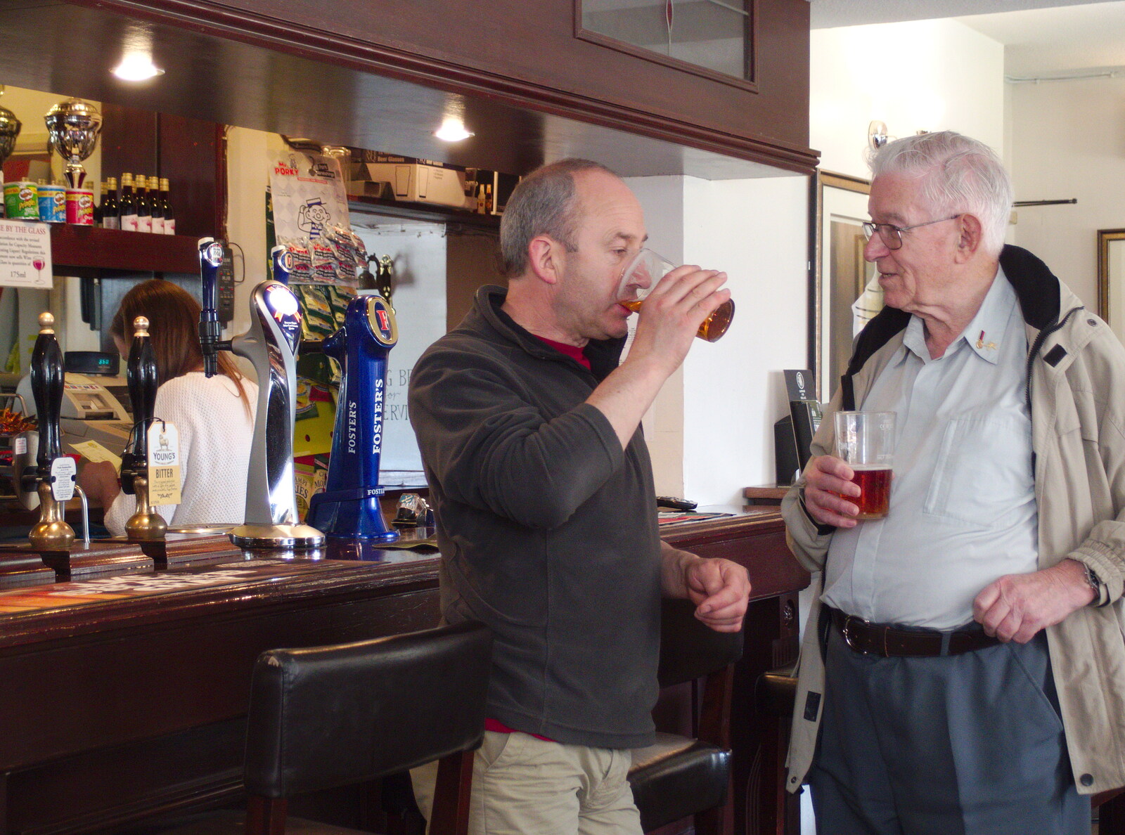 DH chats to a local from A Return to Bedford: the BSCC Annual Weekend Away, Shefford, Bedfordshire - 10th May 2014