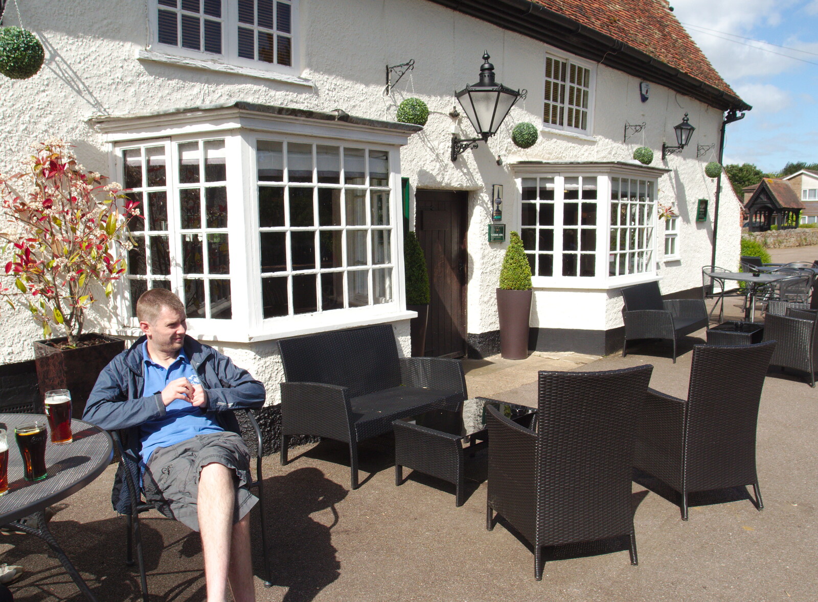 The Boy Phil sits in the sun from A Return to Bedford: the BSCC Annual Weekend Away, Shefford, Bedfordshire - 10th May 2014