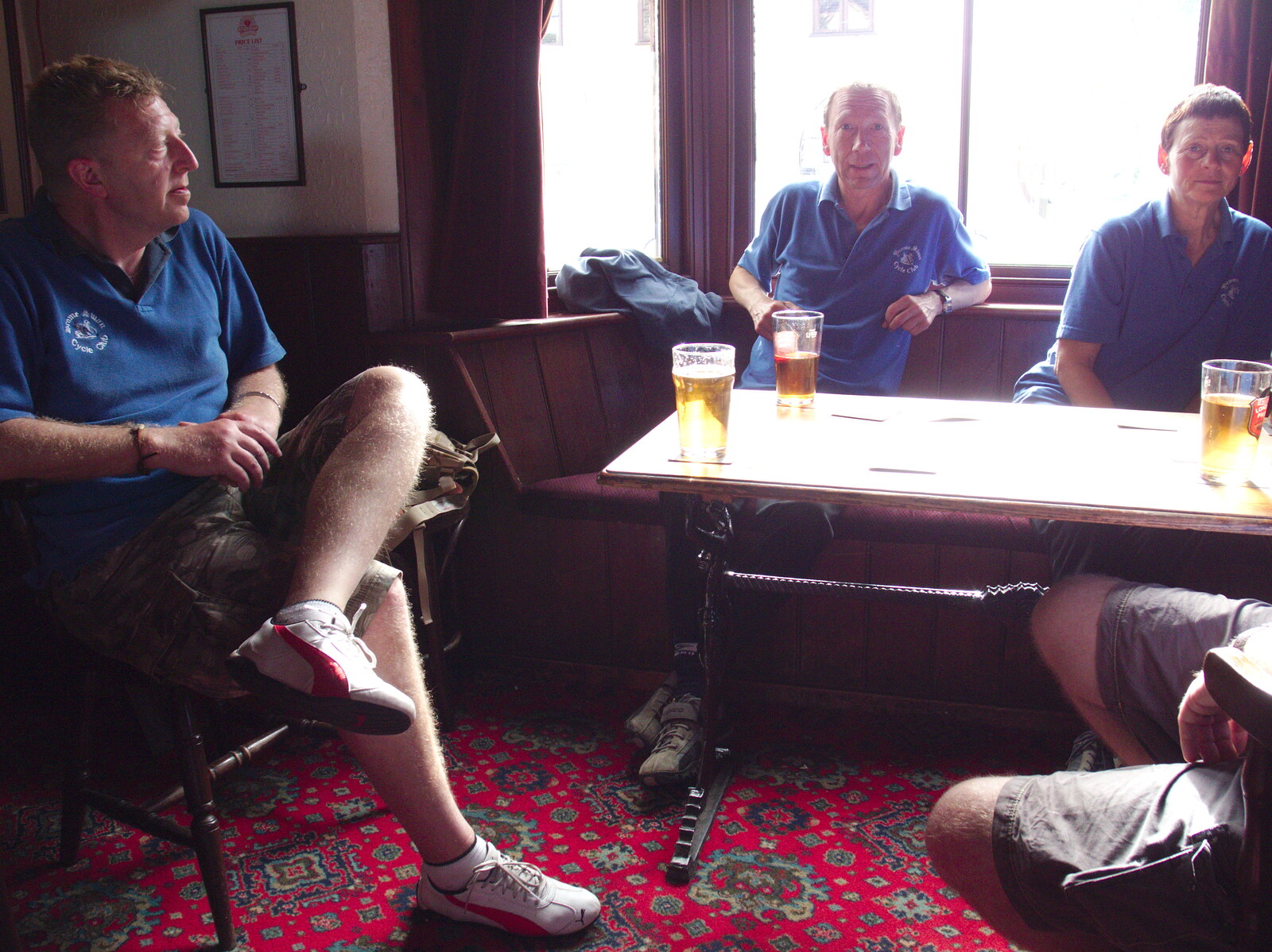 Gaz, Apple and Pippa in a pub from A Return to Bedford: the BSCC Annual Weekend Away, Shefford, Bedfordshire - 10th May 2014