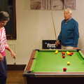 Jill and Colin play pool, A Return to Bedford: the BSCC Annual Weekend Away, Shefford, Bedfordshire - 10th May 2014