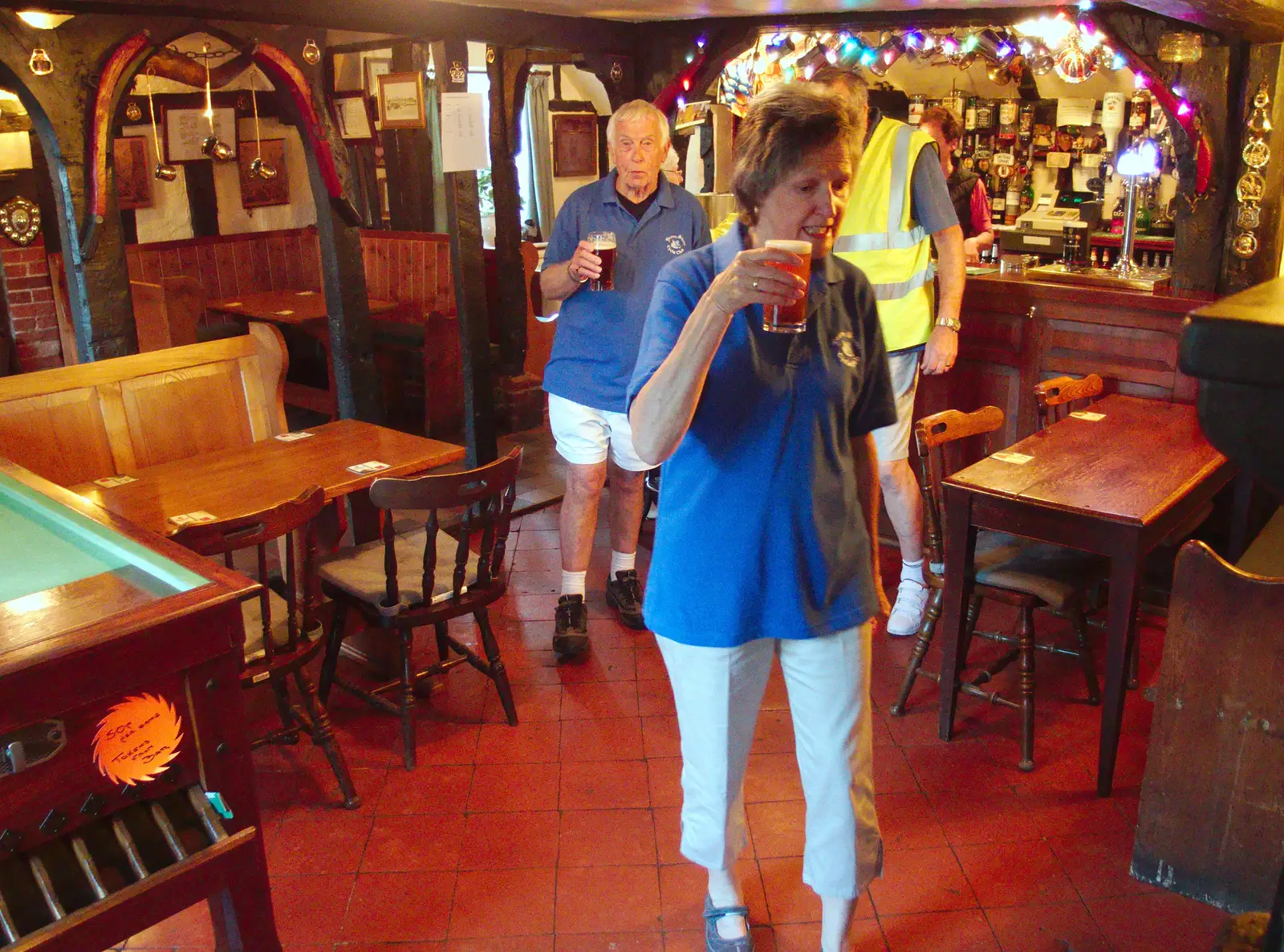 Colin and Jill have got a beer, from The BSCC at The Crown, Bedfield, Suffolk - 15th May 2014