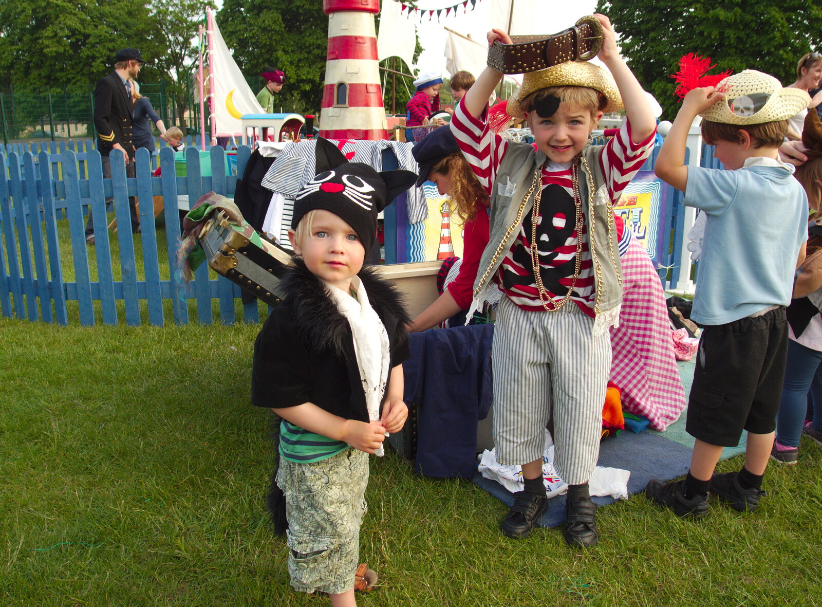 The boys are dressed as pirates from A Family Fun Day on the Park, Diss, Norfolk - 16th May 2014