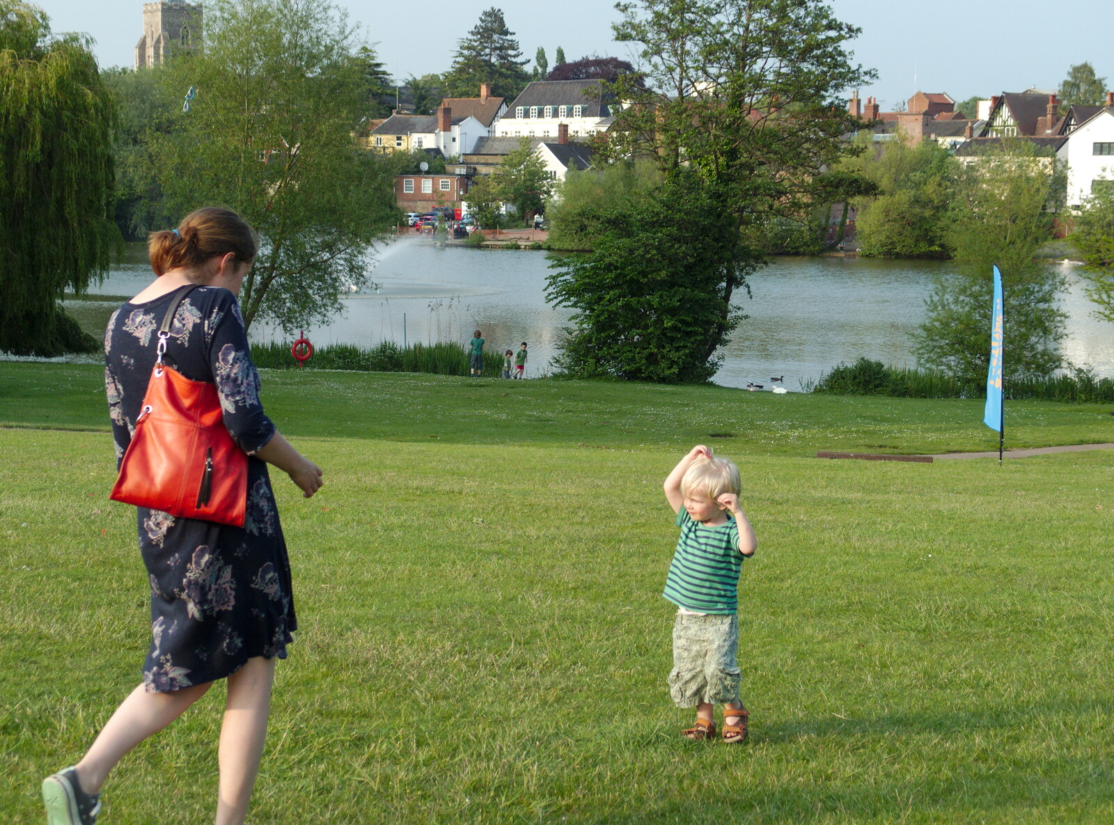 Isobel and Harry near the Mere from A Family Fun Day on the Park, Diss, Norfolk - 16th May 2014