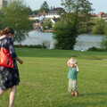 Isobel and Harry near the Mere, A Family Fun Day on the Park, Diss, Norfolk - 16th May 2014
