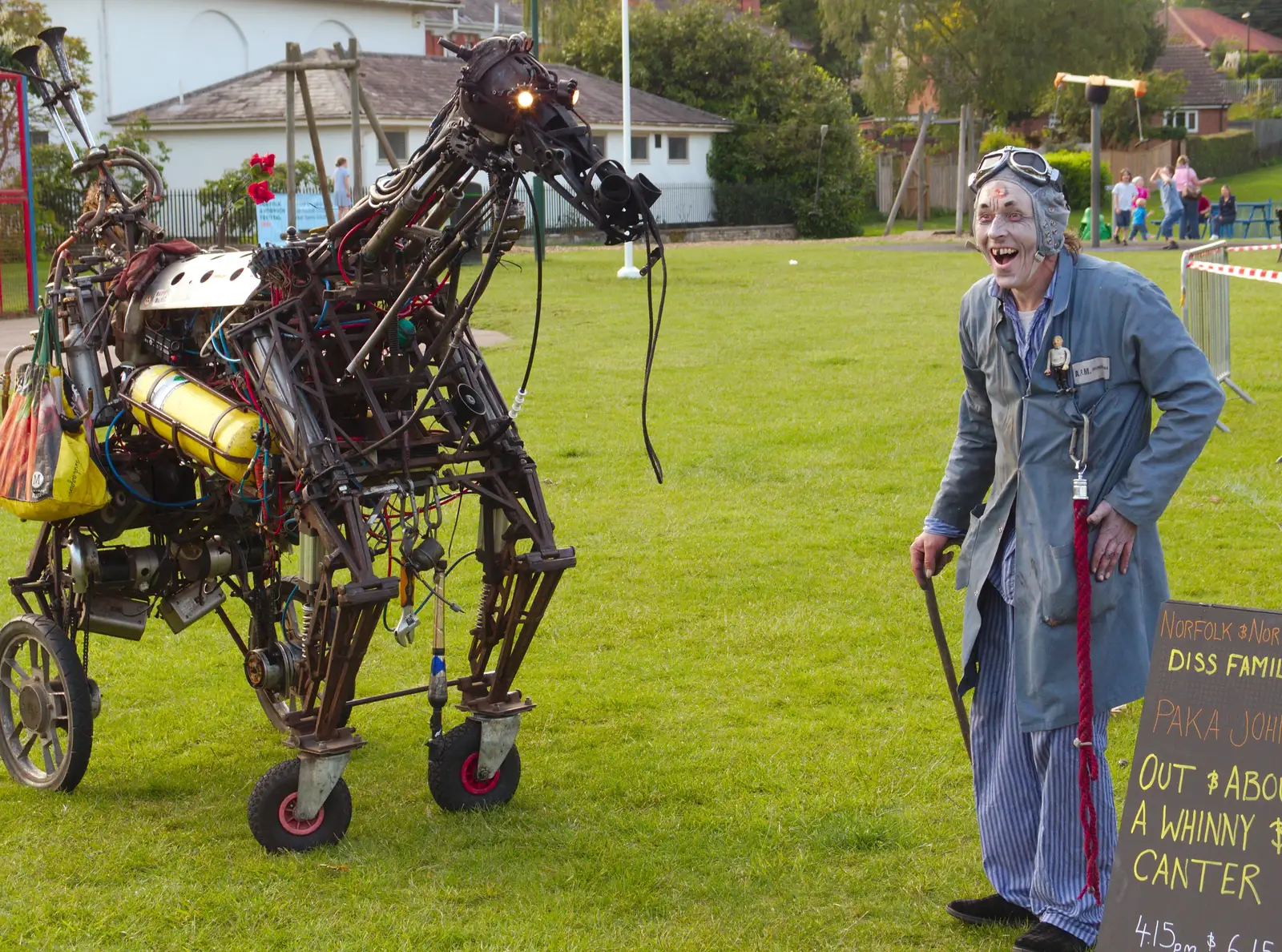 A dude with a robot horse, from A Family Fun Day on the Park, Diss, Norfolk - 16th May 2014