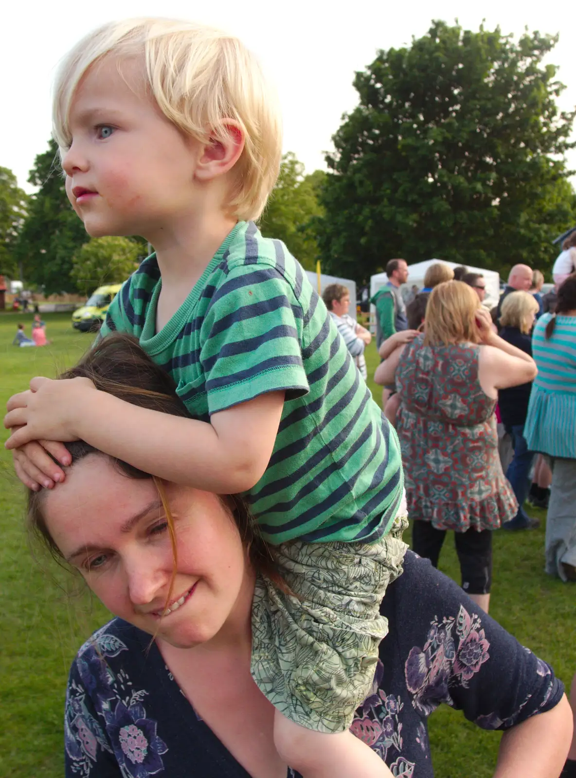 Harry gets a piggyback, from A Family Fun Day on the Park, Diss, Norfolk - 16th May 2014