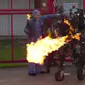 The horse breathes some impressive flames, A Family Fun Day on the Park, Diss, Norfolk - 16th May 2014