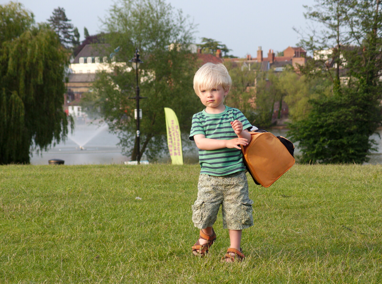 Harry carries a bag around from A Family Fun Day on the Park, Diss, Norfolk - 16th May 2014