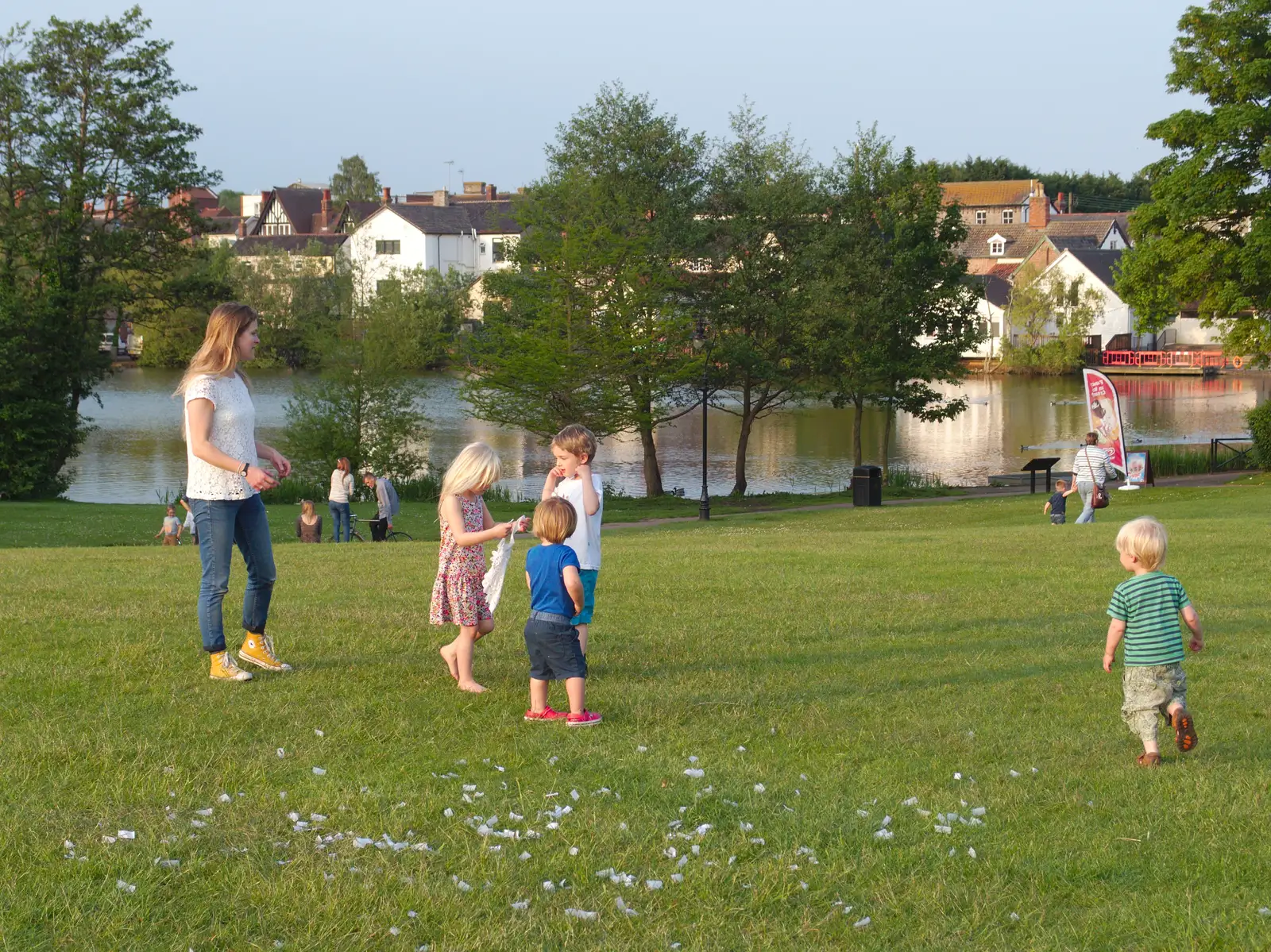 The children meet up and run around, from A Family Fun Day on the Park, Diss, Norfolk - 16th May 2014