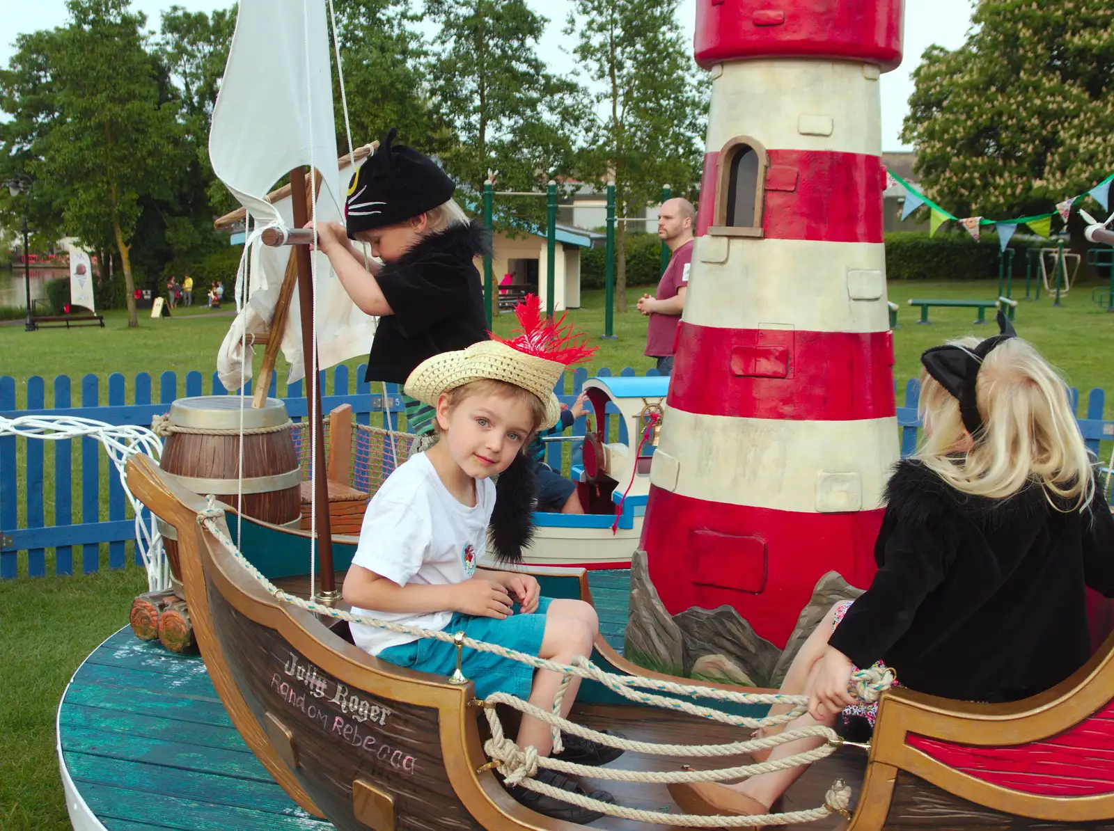 Harry on the 'Random Rebecca', from A Family Fun Day on the Park, Diss, Norfolk - 16th May 2014