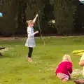 A girl has made a very long daisy chain, Thornham Four Horseshoes, and the Oaksmere, Brome, Suffolk - 17th May 2014