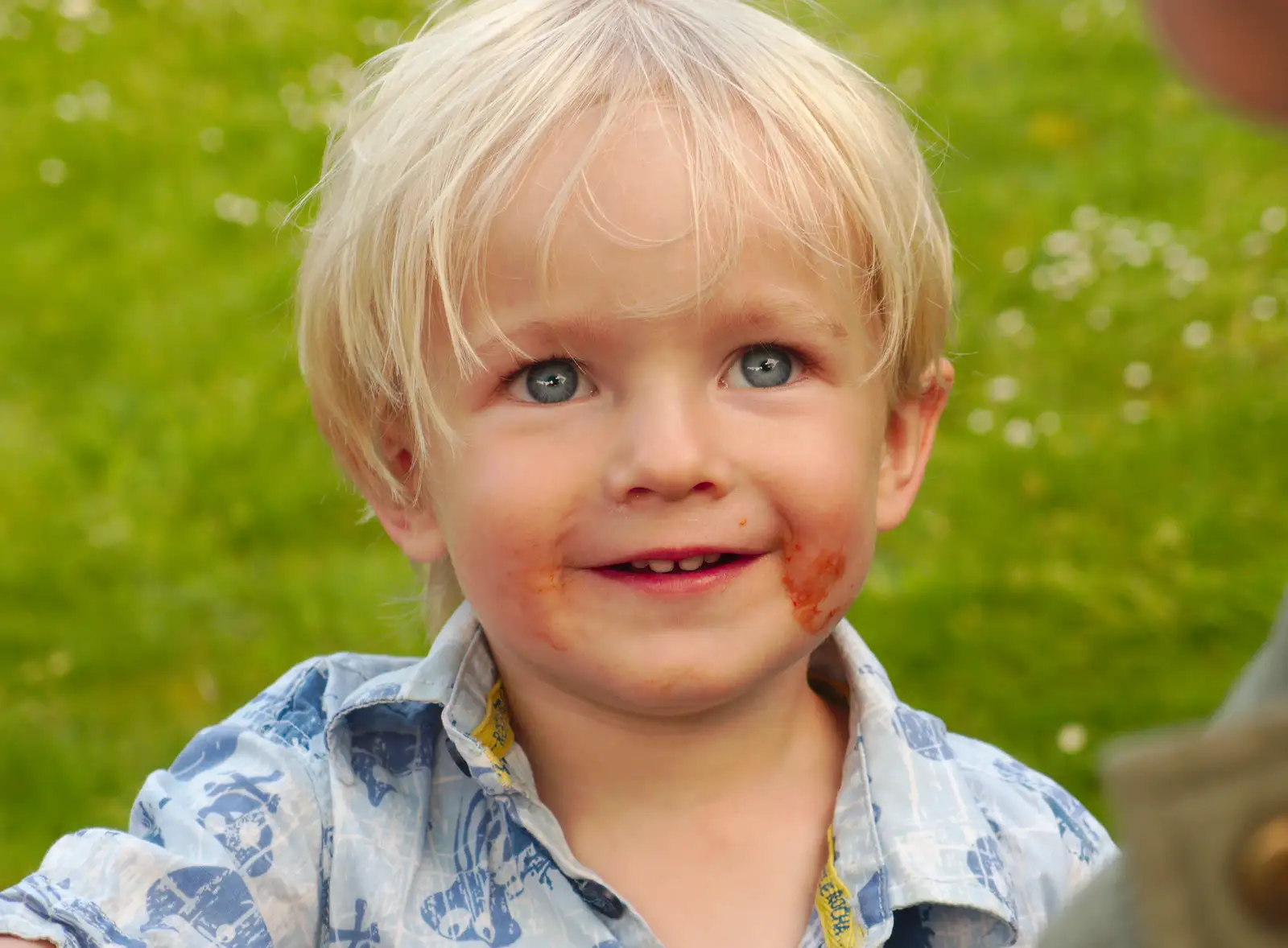 Harry - ketchup face, from Thornham Four Horseshoes, and the Oaksmere, Brome, Suffolk - 17th May 2014