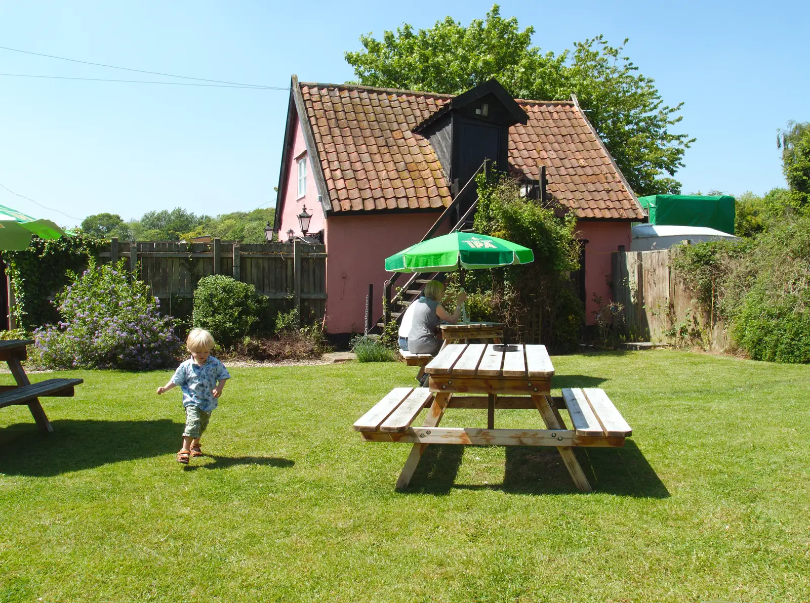 Harry runs around, from Thornham Four Horseshoes, and the Oaksmere, Brome, Suffolk - 17th May 2014