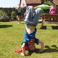 Fred does a head stand, Thornham Four Horseshoes, and the Oaksmere, Brome, Suffolk - 17th May 2014