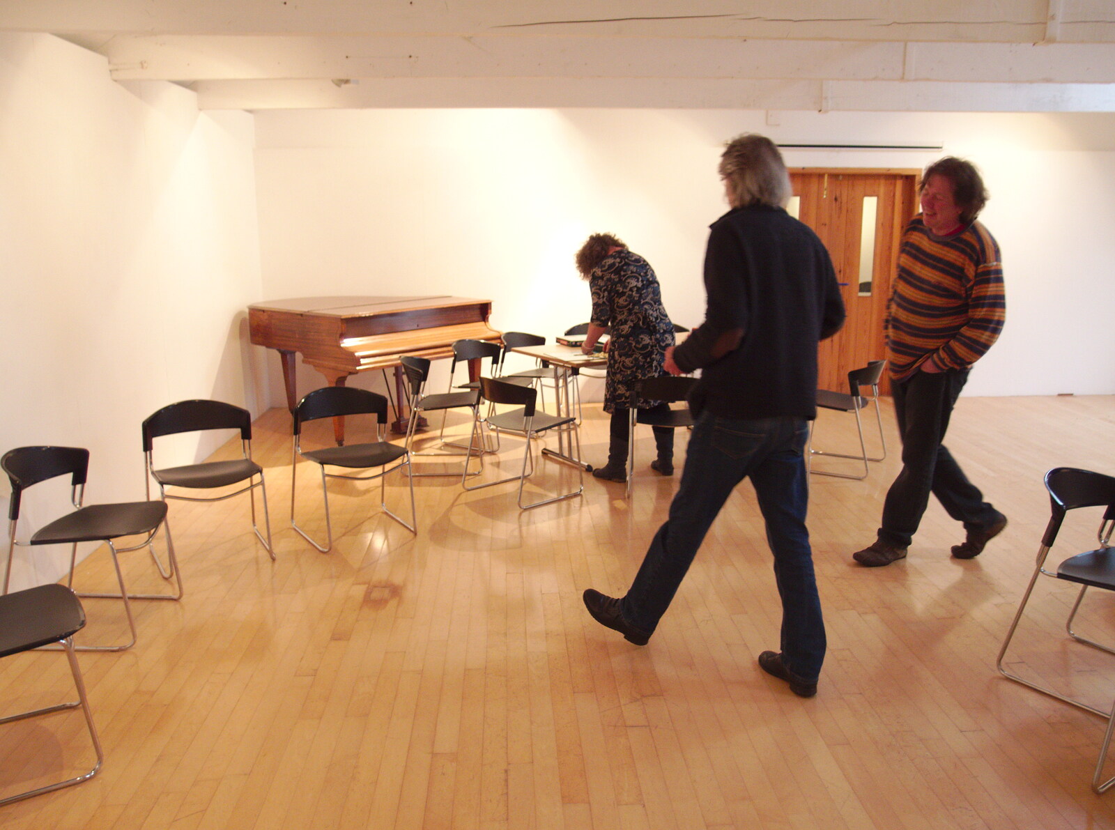 Rob strides around in the music room from The BBs Play Scrabble at Wingfield Barns, Wingfield, Suffolk - 24th May 2014
